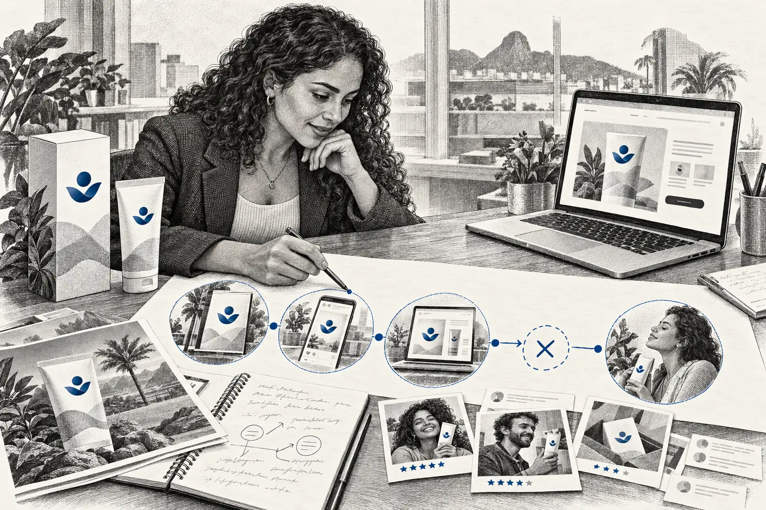 Gestora de Marketing analisa campanhas, produto, vendas e avaliações para identificar uma lacuna na experiência da marca.