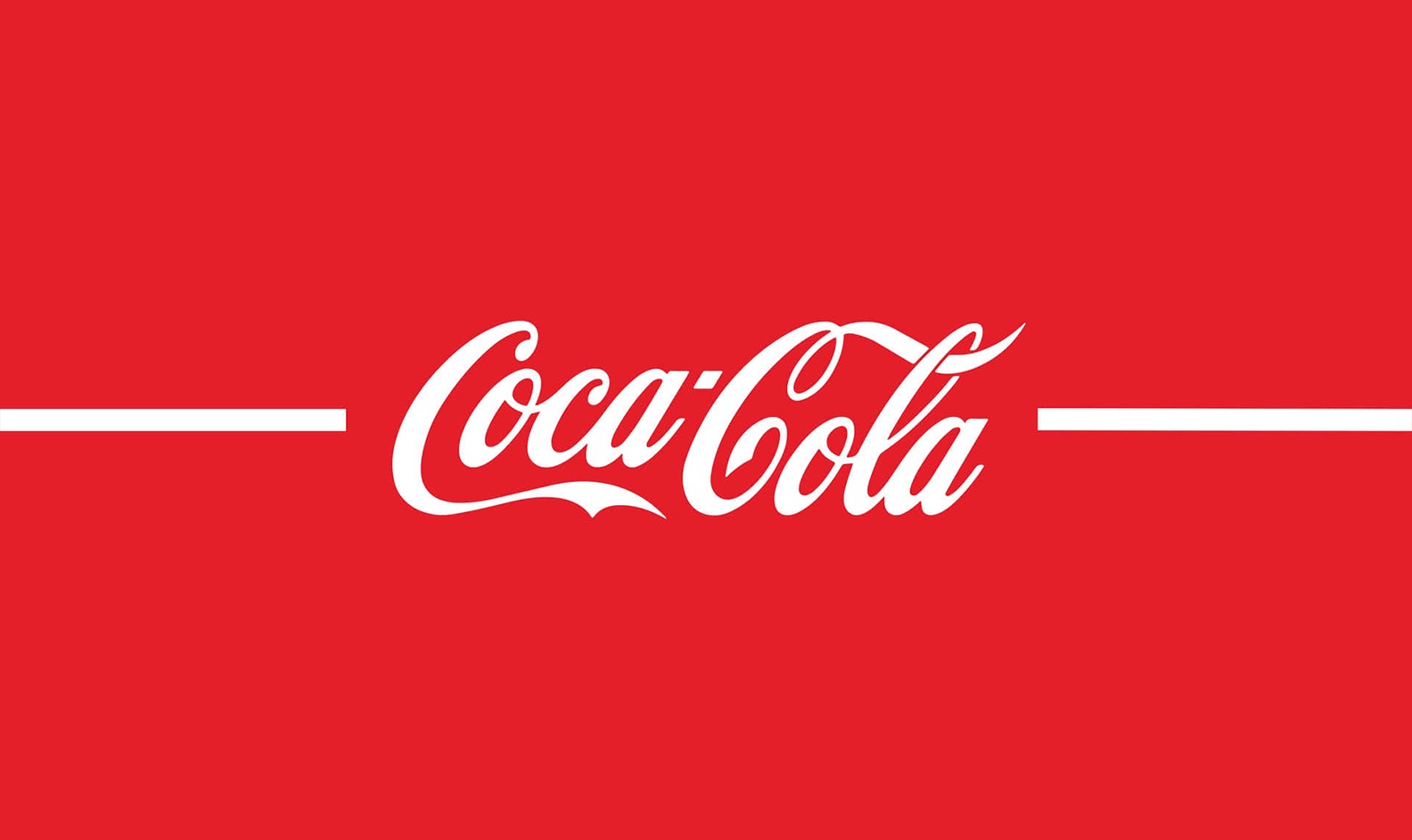 Logotipo Coca-Cola sobre fundo vermelho