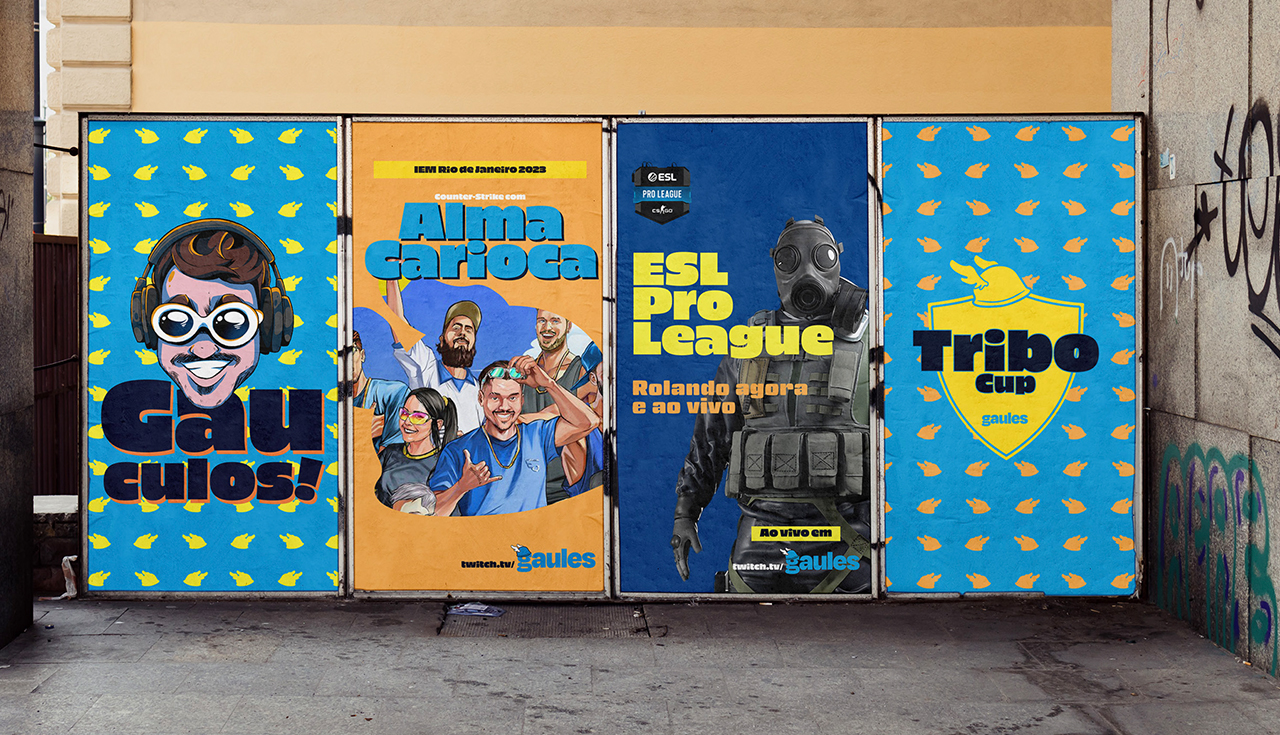 Campanha urbana Gaules com ilustrações e eventos da comunidade