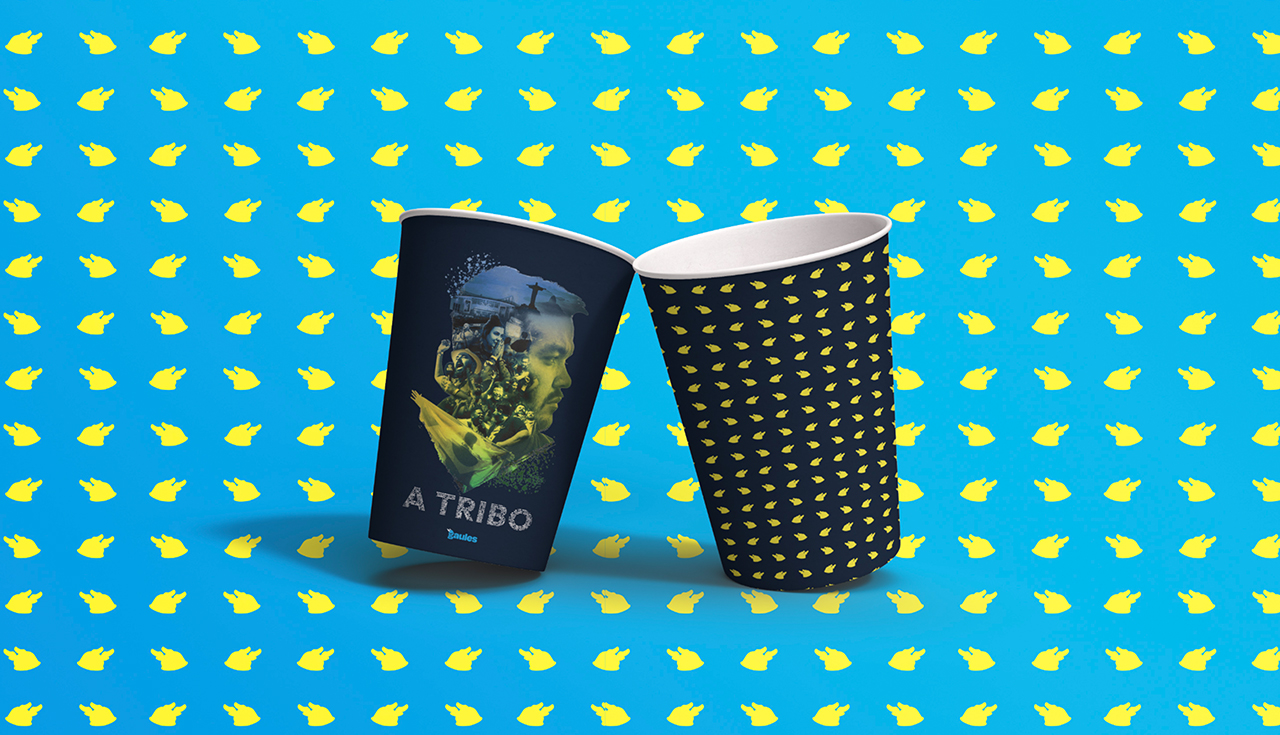 Copos personalizados com a identidade visual e a iconografia da Tribo Gaules