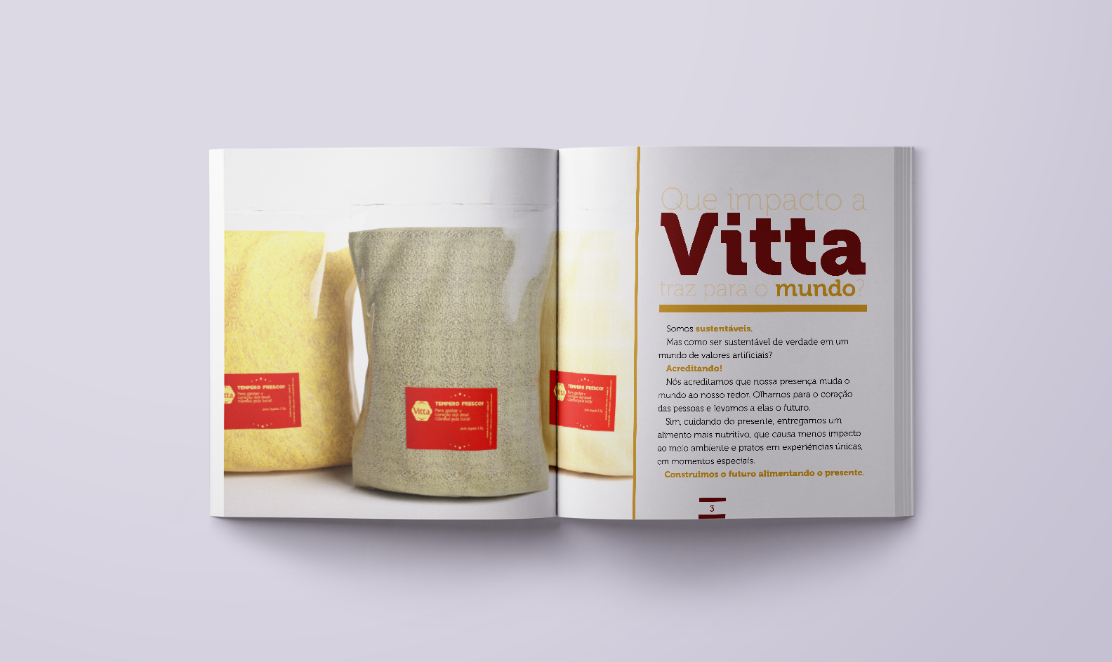 Manifesto de sustentabilidade da Vitta em catálogo de marca
