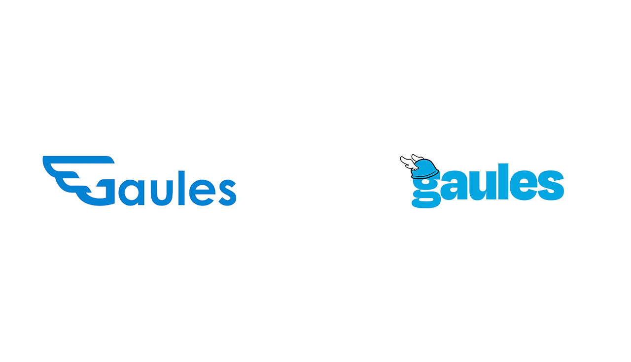 Comparação entre as identidades visuais anterior e atual da marca Gaules