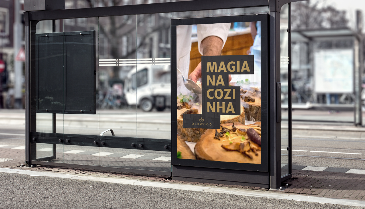 Campanha Magia na Cozinha da Oakwood em abrigo de ônibus